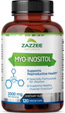 Myo-Inositol 120 Veggie Capsules, 2000 Mg per Serving, 100% Pure, Pharmaceutical Grade, Vegan, Non-Gmo and All Natural