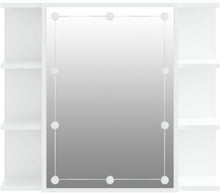Load image into Gallery viewer, Mirror Cabinet with LED Bathroom Vanity Unit Wall-Mounted Make up Cosmetic Jewellery Dressing Mirror with Storage Shelf White
