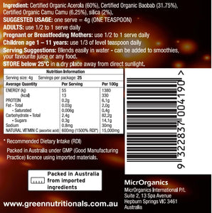 Green Vitamin C 100G Powder - Vegan Vegetarian Friendly