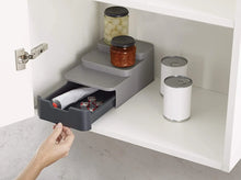 Load image into Gallery viewer, Cupboardstore Compact Tiered Organiser with Drawer - Grey
