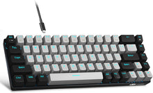 Load image into Gallery viewer, Portable 60% Mechanical Gaming Keyboard,  Mk-Box LED Backlit Compact 68 Keys Mini Wired Office Keyboard with Blue Switch for Windows Laptop PC Mac - Grey/Black
