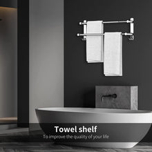 Load image into Gallery viewer, Stretchable 45-75 Cm(17-30 Inches) Towel Bar for Bathroom Kitchen Hand Towel Holder Dish Cloths Hanger SUS304 Stainless Steel RUSTPROOF Wall Mount No Drill Sdjustable (Two BAR)
