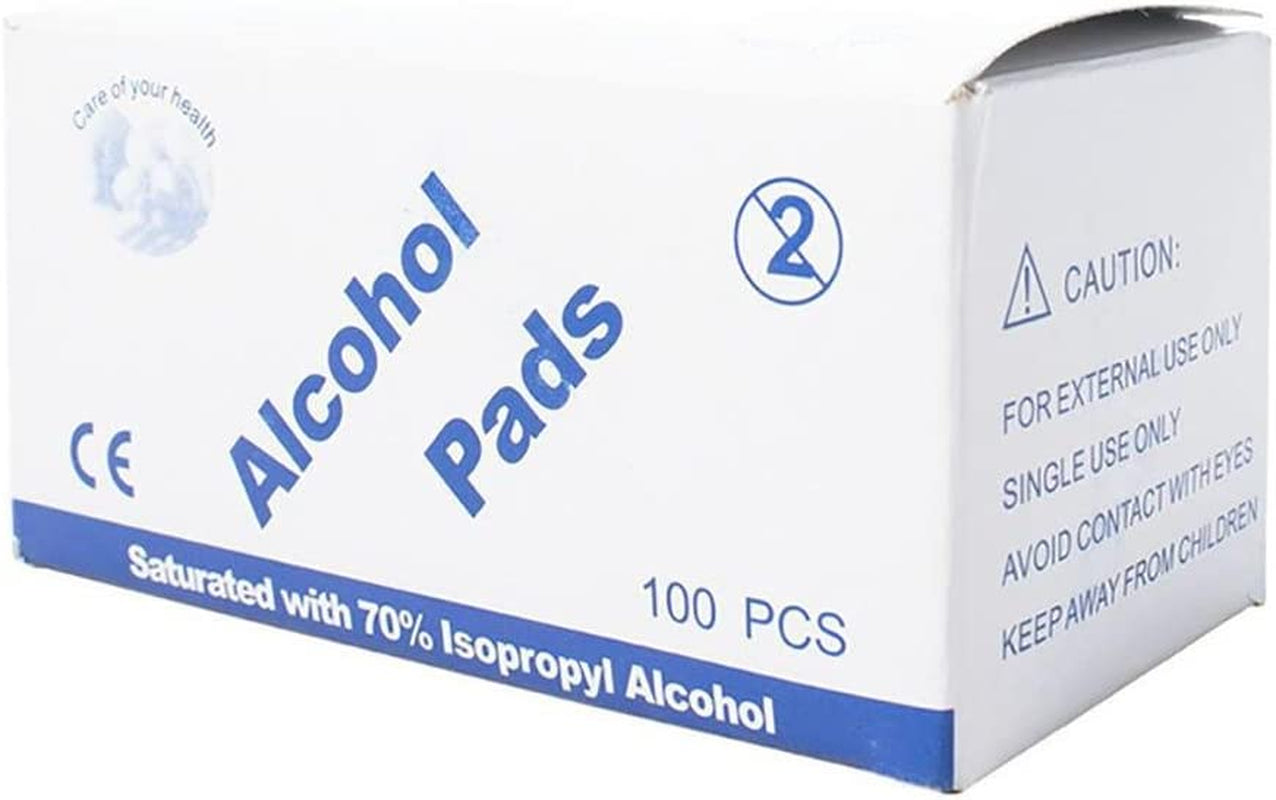 Alcohol Prep Pads,Aolvo Alcohol Wipes Individually Wrapped,Ideal for Cleaning, Sterilizing Skin,Small Wounds,Electronics,Lens,Nail Remove, Pack of 100