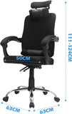 Home Office Chair, 135° High Back Study Ergo Computer Chair Height Adjustable Desk Chair W/Headrest, Breathable Mesh Chair Black