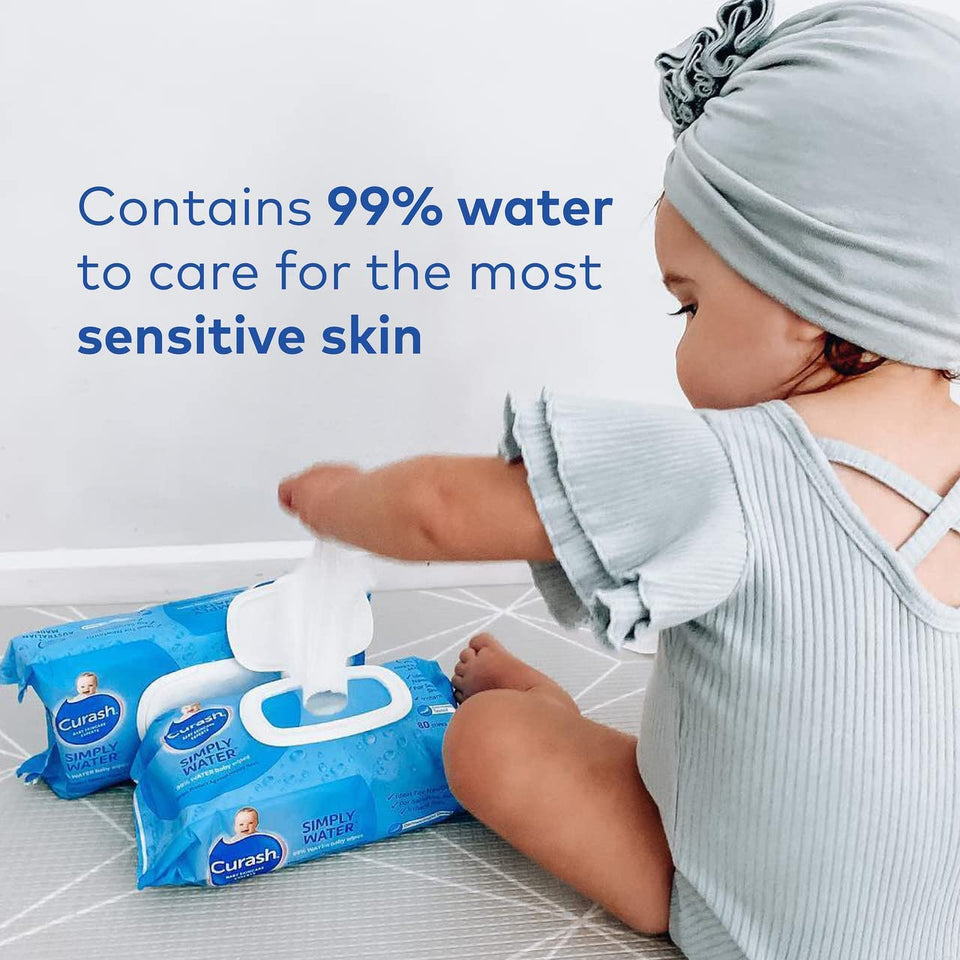 Simply Water Baby Wipes, 3 X 80 Pack (240 Wipes)
