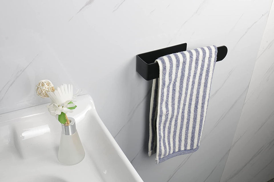 Hand Towel Bar/Towel Ring, No Drilling Stick on Wall Hand Towel Holder, SUS 304 Stainless Steel Hand Towel Rod, Strong Self Adhesive Hand Towel Hanger/Rack for Bathroom Kitchen