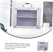 Load image into Gallery viewer, Medication Storage Case 1 Set Multi-Layer Medicine Box with Lock Office Accessories Car Lock Box Emergency Storage Box Locking Storage Box Wall-Mounted Locking Box Handle
