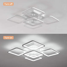 Load image into Gallery viewer, Modern Ceiling Light,Led Chandelier Flush Mount,Square Shape White Ceiling Light for Living Room Bedroom,72W/Cool White
