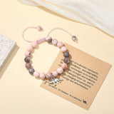 Girls Jewelry - Pink Natural Stone Braided Bead Bracelet for Teen Granddaughter Daughter Niece, Jewelry Gifts for Birthday Cute Stuff Trendy Things