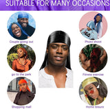 Silk Durag Caps, 4 Pack Unisex Satin Durags Long Tail Wide Straps Headwraps for Men & Women Pirate Caps Head Wrap Beanie Hats Waves Silky Durag Cap