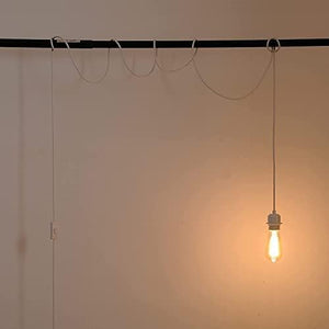 2 Pack Plug in Pendant Light Cord Kit, DIY Extension Hanging Lighting with E26 Socket & Switch - 15 FT