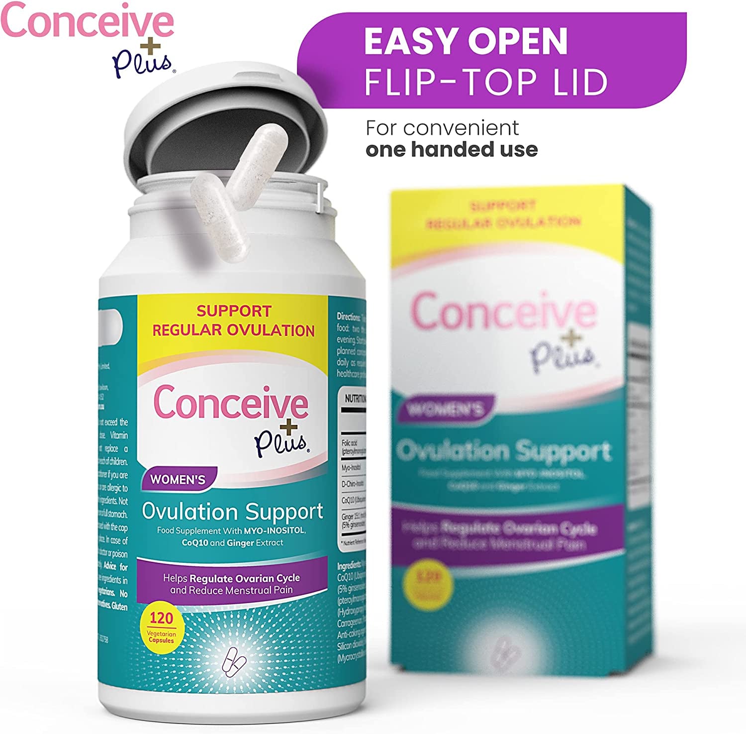 Myo-Inositol & D-Chiro Inositol | 30-Day Supply | Optimal 40:1 Ratio | Folic Acid | PCOS | Healthy Hormone Balance & Ovarian Support for Women Supplement (120 Capsules)