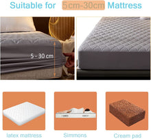 Load image into Gallery viewer, Queen Mattress Protector, Premium Cotton 100Percent Waterproof Mattress Cover Protectors - Gray (Queen -153X203 Cm), BP-G-Q01-1
