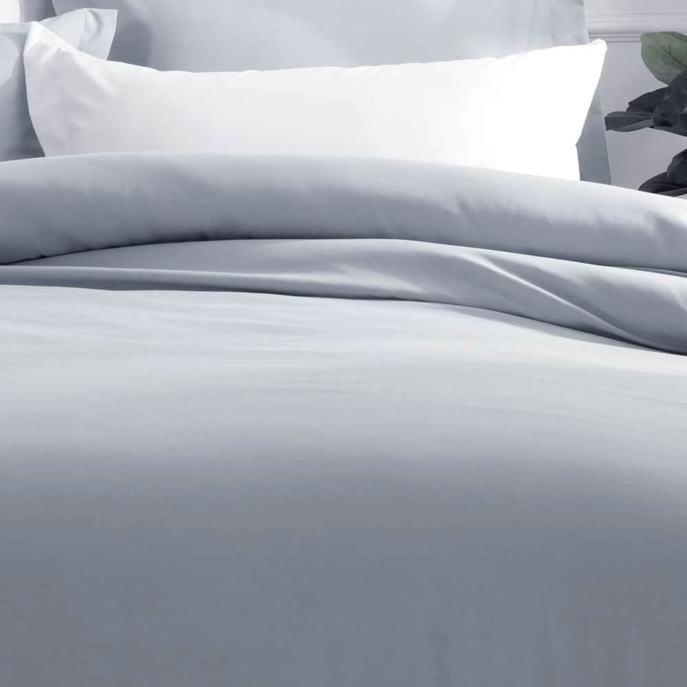 Pewter Grey Quilt Cover Set Solid Plain Doona Cover Set 2Pcs 1000TC Premium Soft Microfibre (Pewter Grey, King Single)