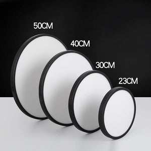 Flush Mount LED Ceiling Light Fixture, Black Thin LED Ceiling Lamp,Surface Mount for Kitchen Bedroom Utility Laundry Closet Room，Natural Light 4500K (50CM 48W)