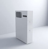 Bathroom Storage Rolling Cabinet Toilet Roll Holder White