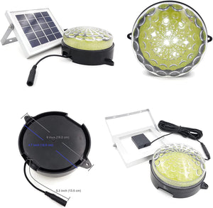 Roxy-G2 Solar Outdoor/Indoor Lighting Kit with Lithium Battery, Photo Sensor for Auto On/Off, 3-Level Brightness Control, 15Ft Cable, for Garage/Workshop/Cabin/Yard/Shed Light