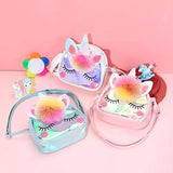 Unicorn Purse for Girls - Crossbody Holographic Bag with Zip and Adjustable Strap