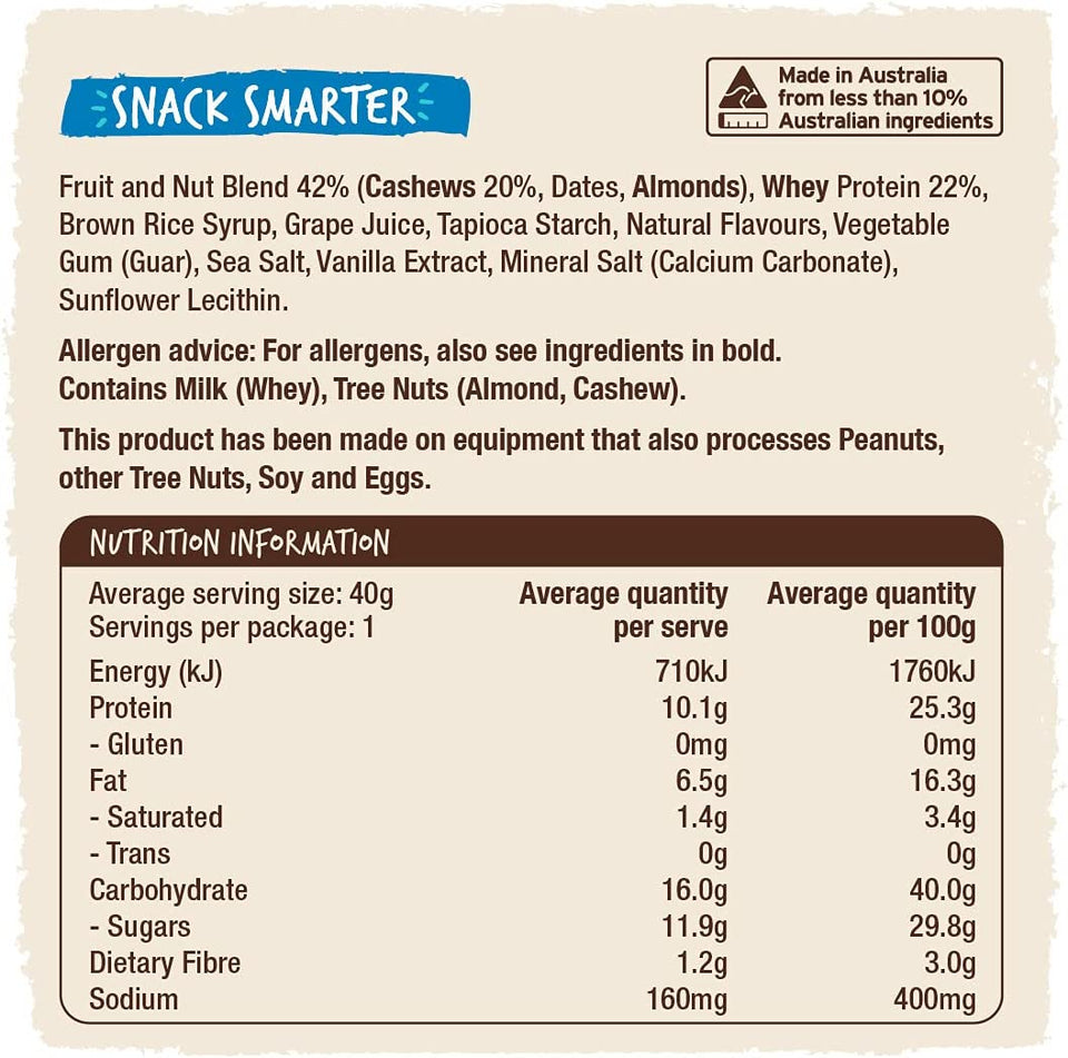 Cashew Caramel Protein Ball- Box of 12. High Protein Gluten Free Low Sugar Low Carb Healthy Snacks Better than Any Protein Bar! Snack Healthy with Our Protein Bars, Balls, Snacks & Powders