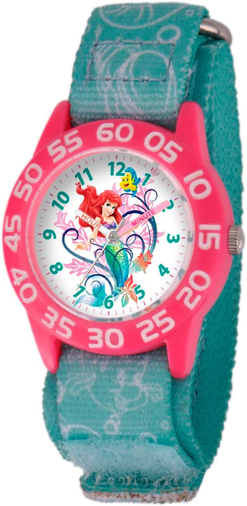 Princess Kids' Plastic Time Teacher Analog Quartz Nylon Strap Watch, Blue