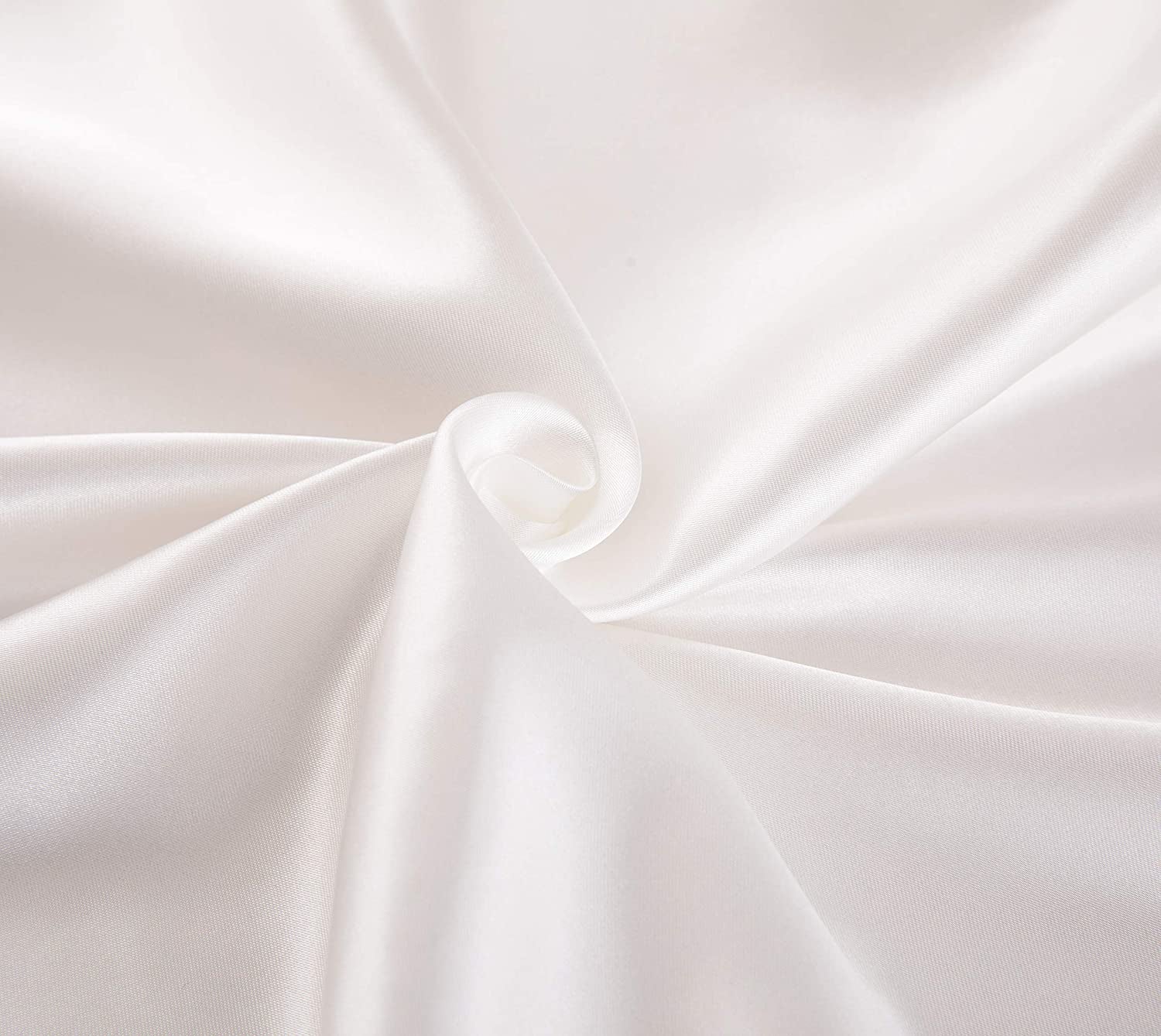 Satin Pillowcase,  2 Pack 20"X 30" Silk Satin Pillowcases for Hair and Skin Queen Size Pillow Case with Envelope Closure (50X75Cm, Elegant White)