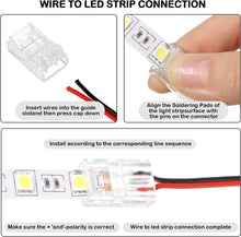 Load image into Gallery viewer, RGB LED Light Strip Connectors 20 Waterproof Adapter Transparent Solderless for Unwired Gapless Track Lighting Connector 5V 12V 24V (2 Pin, 10 Mm)

