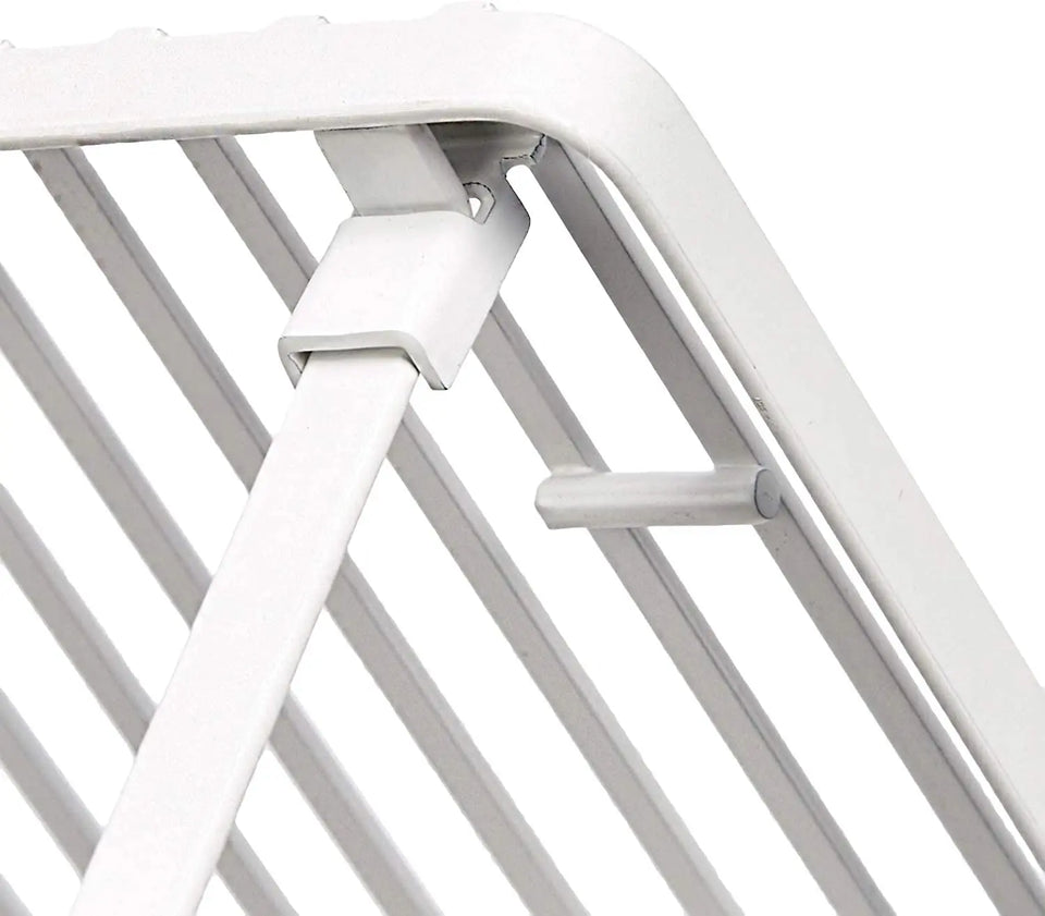 Stackable Metal Kitchen Storage Shelves, Set of 2 - White
