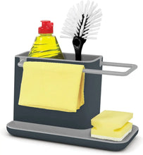 Load image into Gallery viewer, Caddy Kitchen Sink Area Organiser with Sponge Holder and Cloth Hanger – Grey
