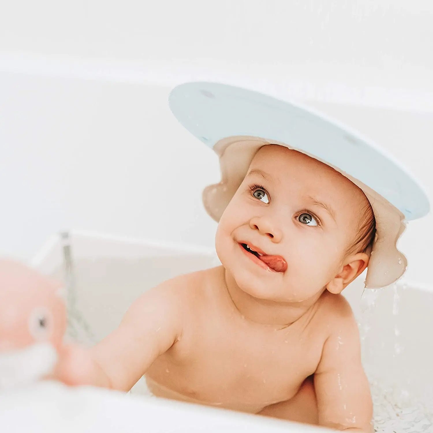 Kids Shower Cap – Hair Washing Hat for Toddlers – Silicone Baby Water Head Protector for Bath Time