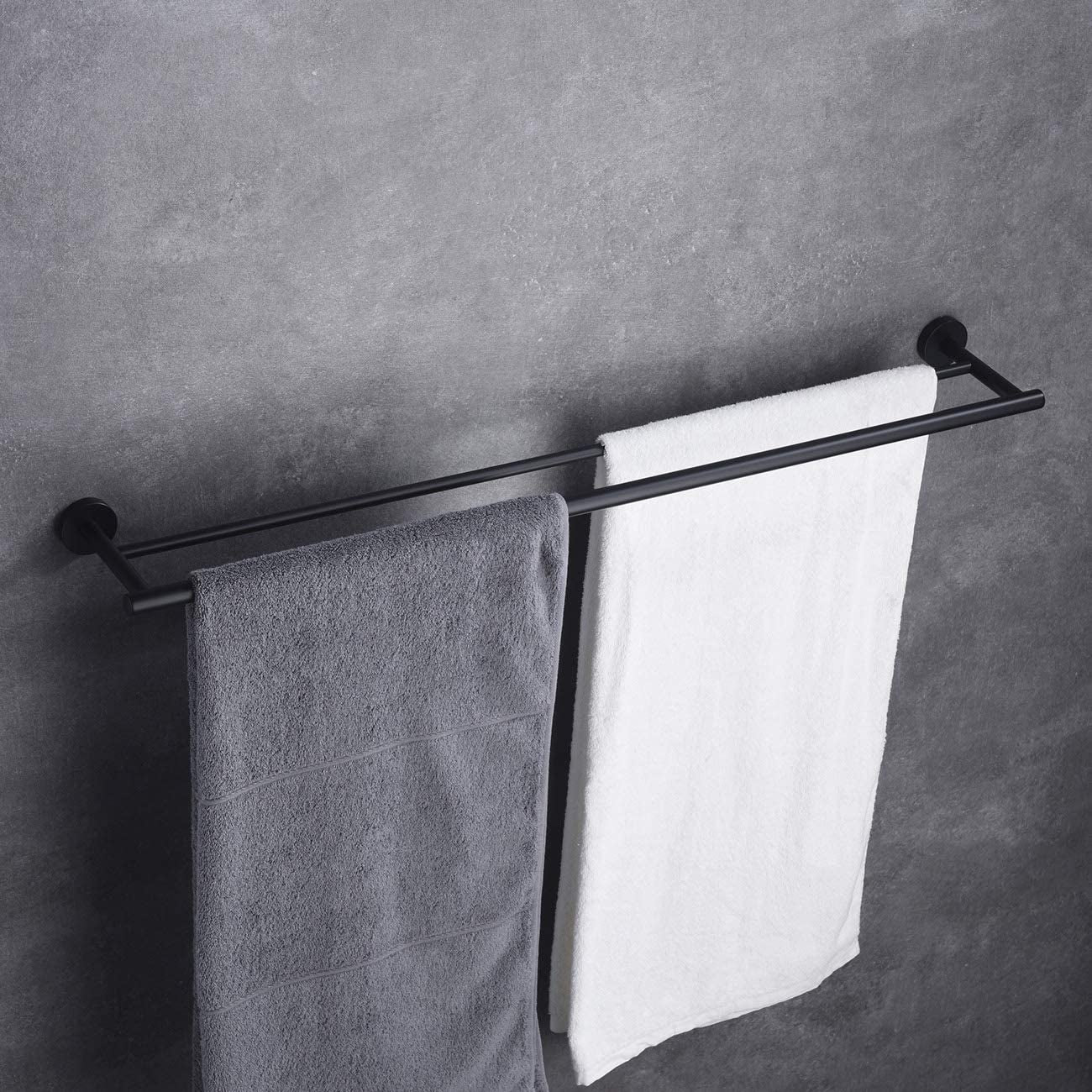 Double Bath Towel Bar, 36-Inch Matte Black Stainless Steel Hand Towel Rack for Bathroom, A102L90-BK