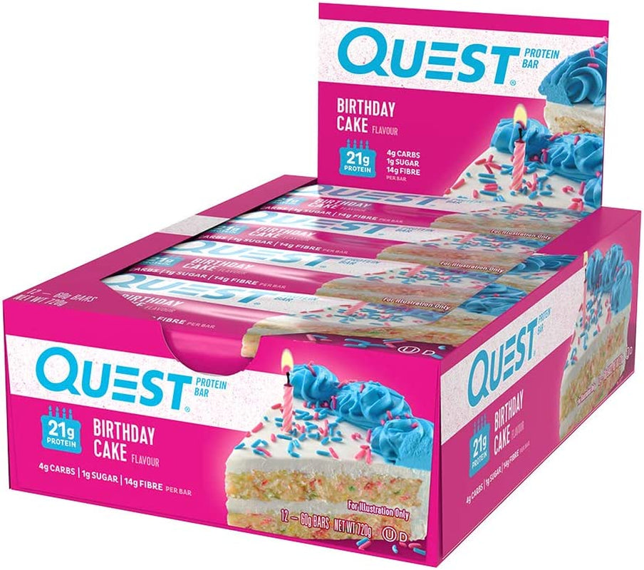 Birthday Cake Protein Bar, High Protein, Low Carb, Keto Friendly, 12 Count