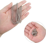 Beaded Pull Chain Extension with Connector, Stainless Steel 5 M Length Pull Chain with 40 Matching Connectors for Daily Life-Silver