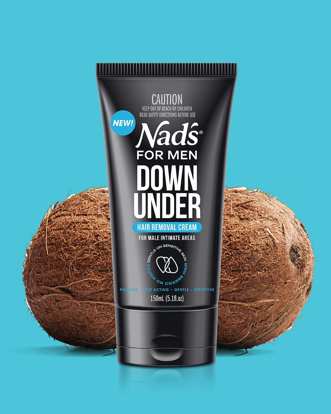 down under Hair Removal Cream, Depilatory Cream for Male Intimate Areas and Genitals, ‎All Skin Types, 150 Ml