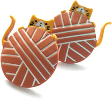 Load image into Gallery viewer, Cute Cat Earrings Orange Kitten Stud Earring Teen Girls Cat Lovers Birthday Christmas Gift
