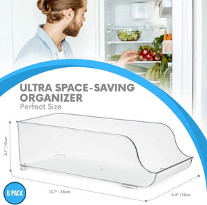 [2 Pack]  Clear Stackable Can Dispenser for Refrigerator - Soda Beverage Can Organiser Fridge/Pantry Storage Organiser for Cabinets, Countertops, Kitchen Storage & Organisation
