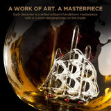 Whiskey Decanter Whiskey Globe Decanter and Glass Set Antique Handblown Ship Decanter Certified Safe Great Whiskey Gift Sets for Men Also as Scotch Bourbon Wine Rum Tequila Decanter Drinks 28Oz 850Ml