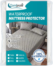 Load image into Gallery viewer, Queen Mattress Protector, Premium Cotton 100Percent Waterproof Mattress Cover Protectors - Gray (Queen -153X203 Cm), BP-G-Q01-1
