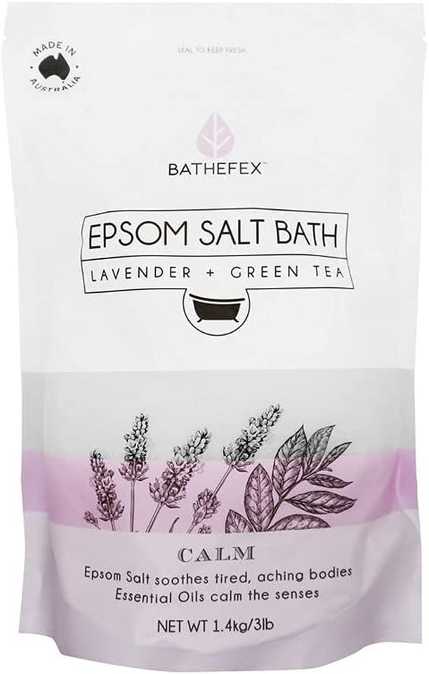 Bathefex Lavender and Green Tea Epsom Salt Bath, 1.4Kg