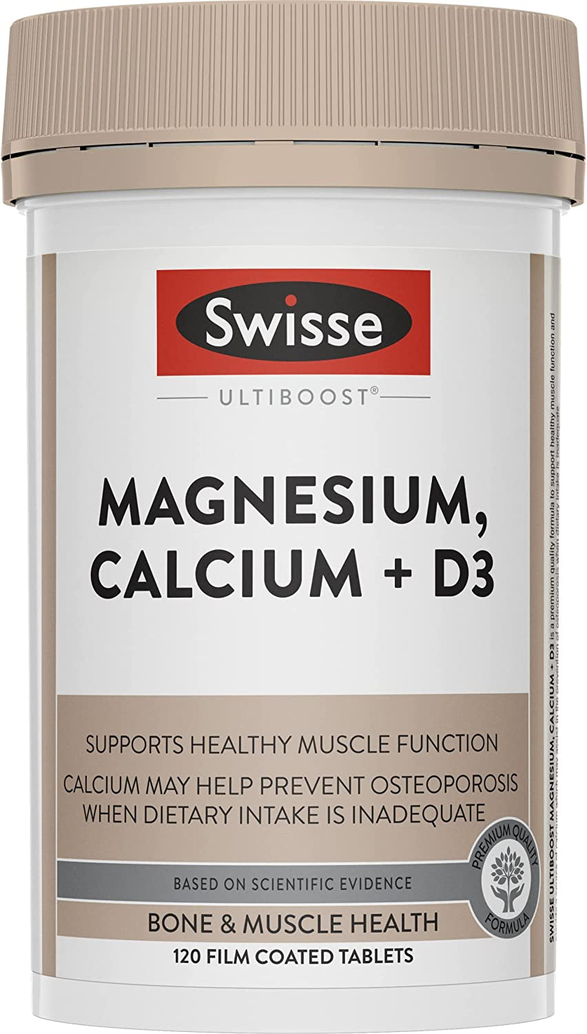 Ultiboost Magnesium, Calcium + D3 | Supports Healthy Muscle Function | 120 Tablets