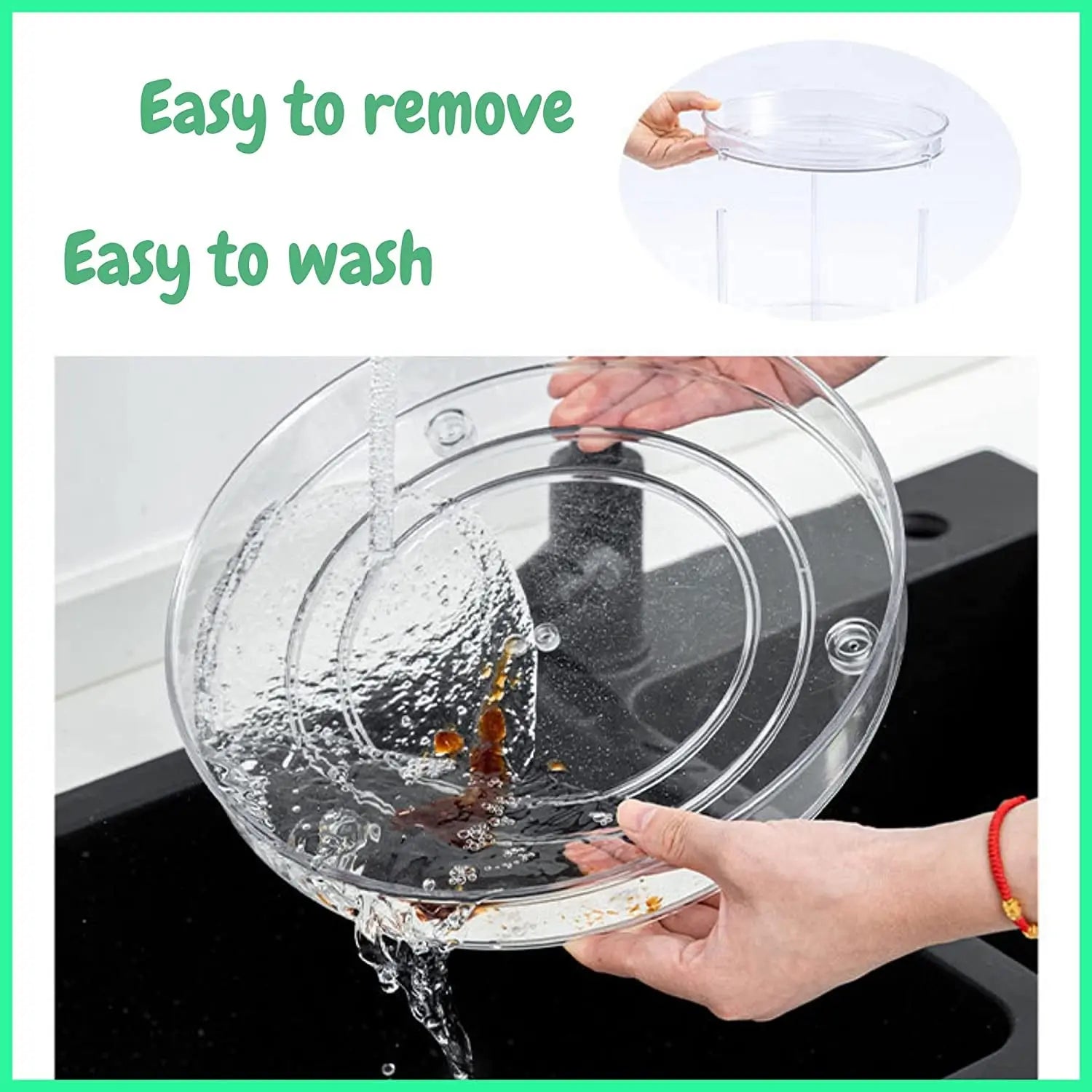 2 Tier Lazy Susan Turntable, Extra Large, Clear, 27Cm Rotating Countertop Spice Rack, Kitchen Cabinet Storage & Organisation, Pantry, Bathroom, Vanity, Fridge, Condiment, Cosmetic, Studyroom. (2 Tier - XL)