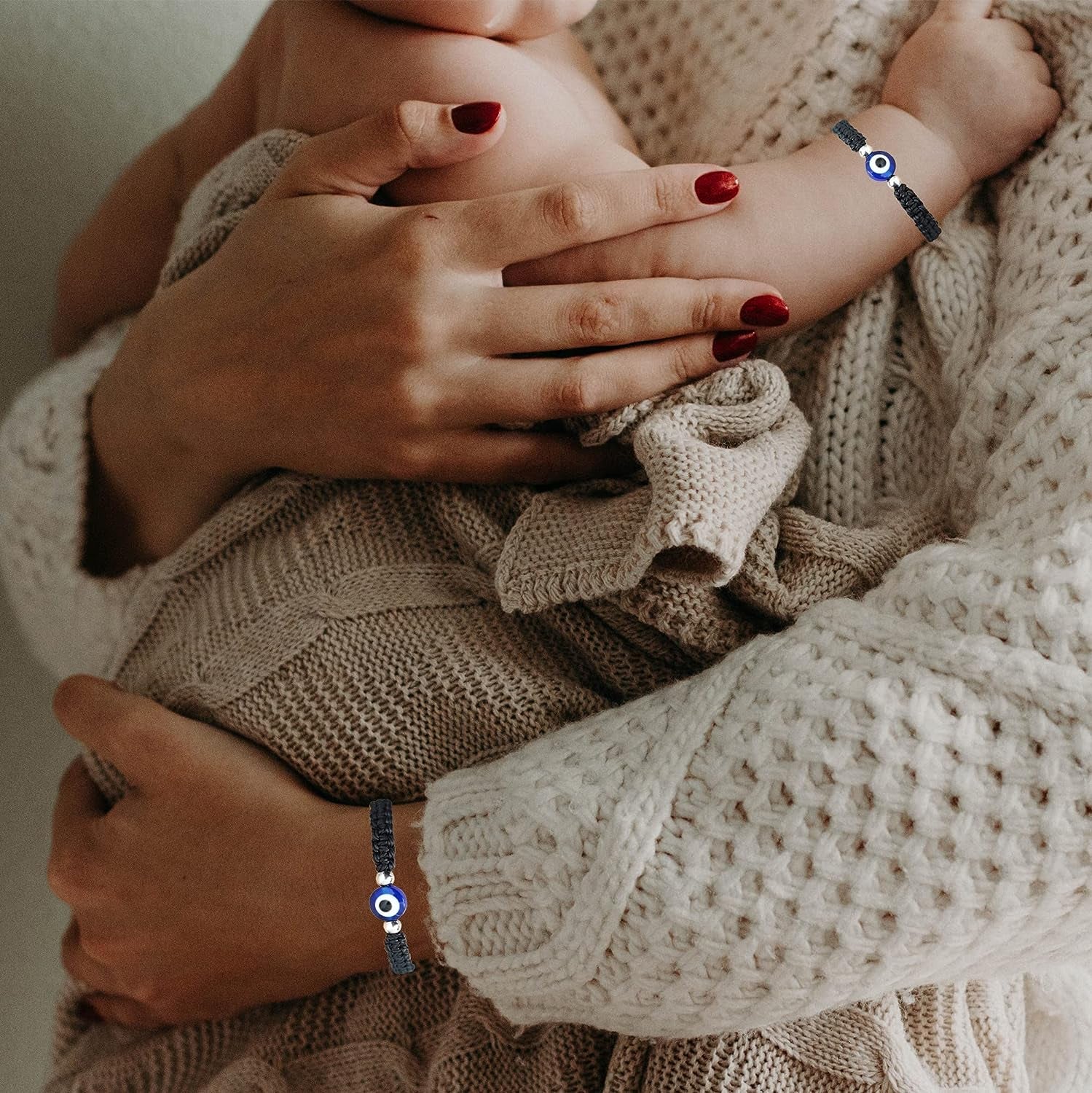 2 Pcs Evil Eye Bracelets for Women, Protection Bracelet for Men Kids, Negative Energy Evil Eye Jewelry Nazar Bracelet, Red String Bracelet for Protection