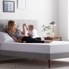 Load image into Gallery viewer, Premium Rayon from Bamboo Jersey Mattress Protector - Ultra Soft - Waterproof - Queen, White
