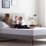 Premium Rayon from Bamboo Jersey Mattress Protector - Ultra Soft - Waterproof - Queen, White
