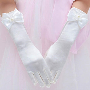 Girls Princess Dress up Bows Kids Size Formal Gloves