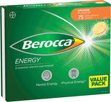 Energy Vitamin with 12 Essential Vitamins and Minerals to Help Support Physical Energy and Mental Sharpness, Orange Flavour, 75 Effervescent Tablets