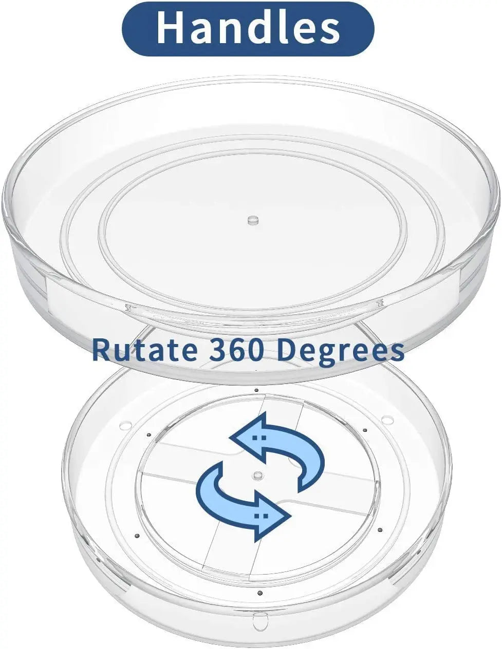 2 Tier Lazy Susan Organiser, 23.5Cm/9.25" 2 Tier Lazy Susan Turntable Cabinet Organizer Spice Storage Rack, Storage Rack for Kitchen, Makeup Holder Cosmetic Storage Rack Clear (Small)