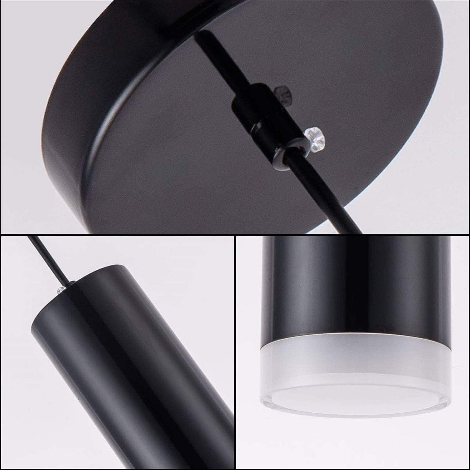 12W Modern LED Cylindrical Acrylic Pendant Lighting Ceiling Spot Lights Downlight Hanging Lamp for Kitchen Island Bar Living Dining Room Light Fixtures - Cold White