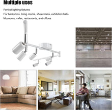 Load image into Gallery viewer, 6 Way Ceiling Spotlight GU10 Base Socket, Track Lighting Kit Rotatable Lamp Head, Can Be Tilted 90°, Adjustable Lighting Angle, for Showrooms, Exhibition Halls, Museums, Cafes, Restaurants(White)
