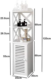 Bathroom Storage Utility Display Cabinet Stand White Waterproof 3 Shelves T2