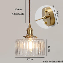 Load image into Gallery viewer, Modern LED Pendant Lighting Decoration Creative Chandeliers Ceiling Lights Living Room Bedroom Bedside Lamp Glass Lampshade Brass Lamp Socket Hanging Lights 1×E27 Ø17CM
